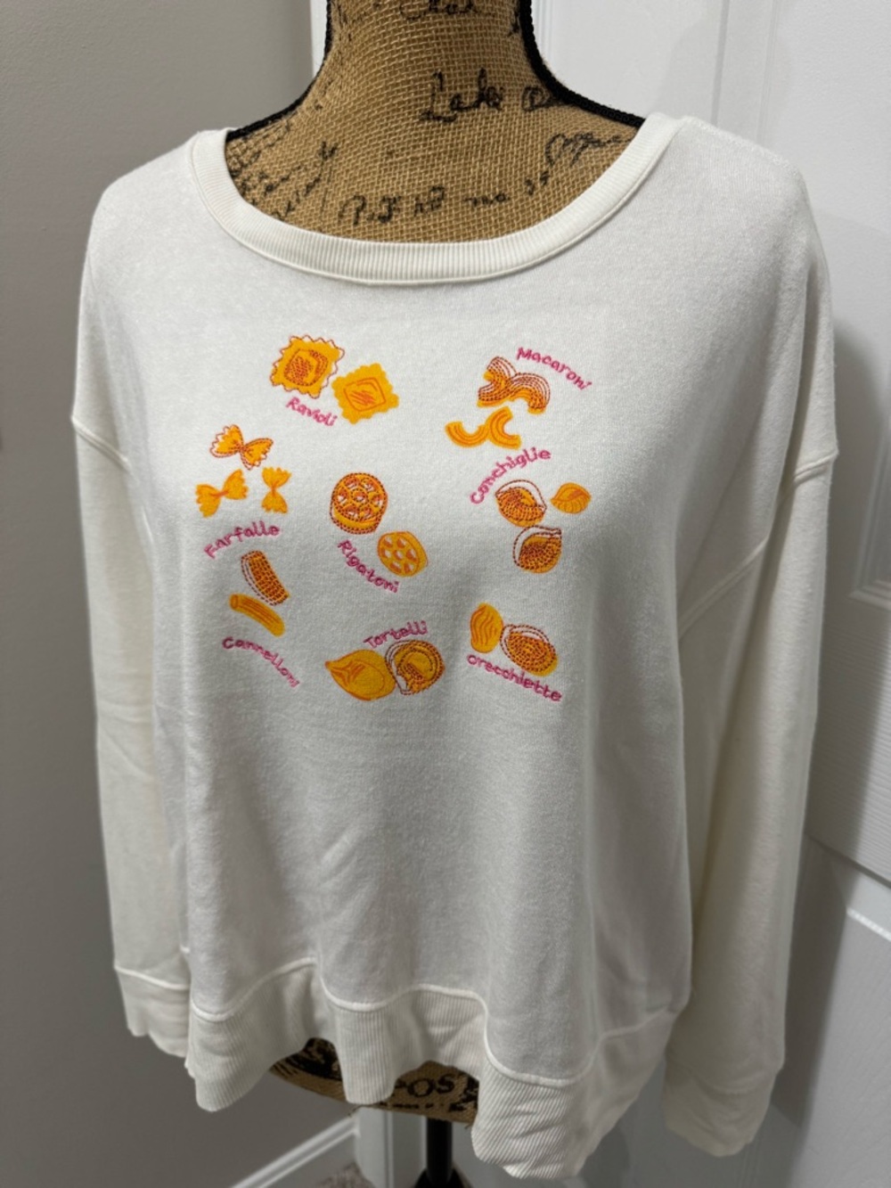 Embroidered Pasta Long Sleeve Tee